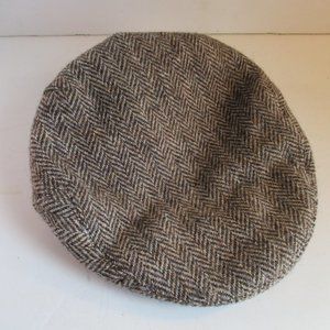 *Debenhams Vintage Brown Tan Tweed Beret.